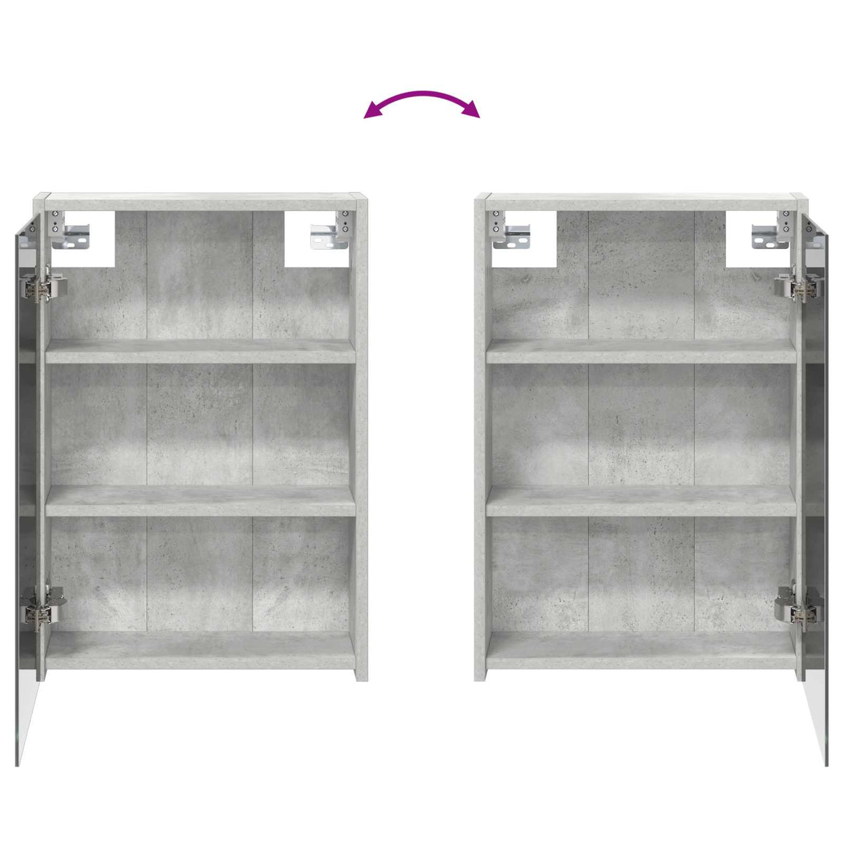 Fürdőszobai tükörszekrény Beton Szürke 43 x 16 x 62.5 cm