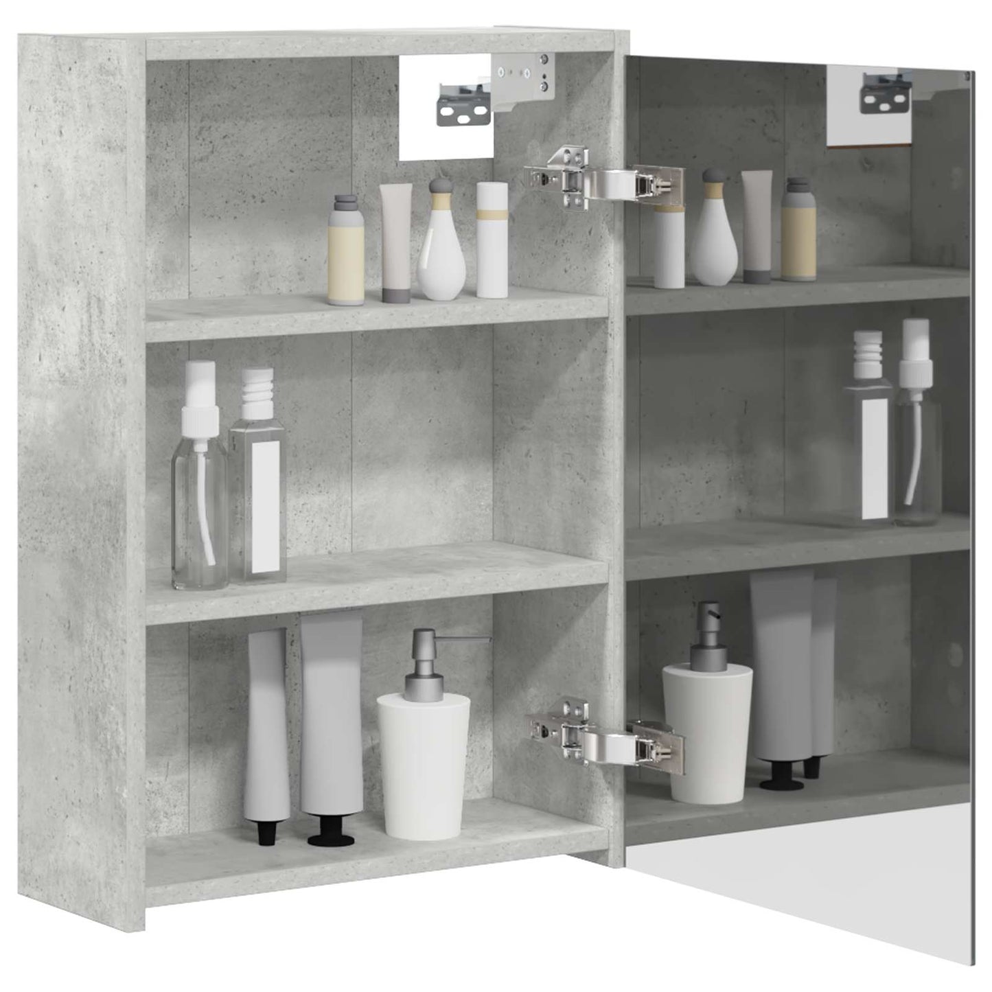 Fürdőszobai tükörszekrény Beton Szürke 43 x 16 x 62.5 cm