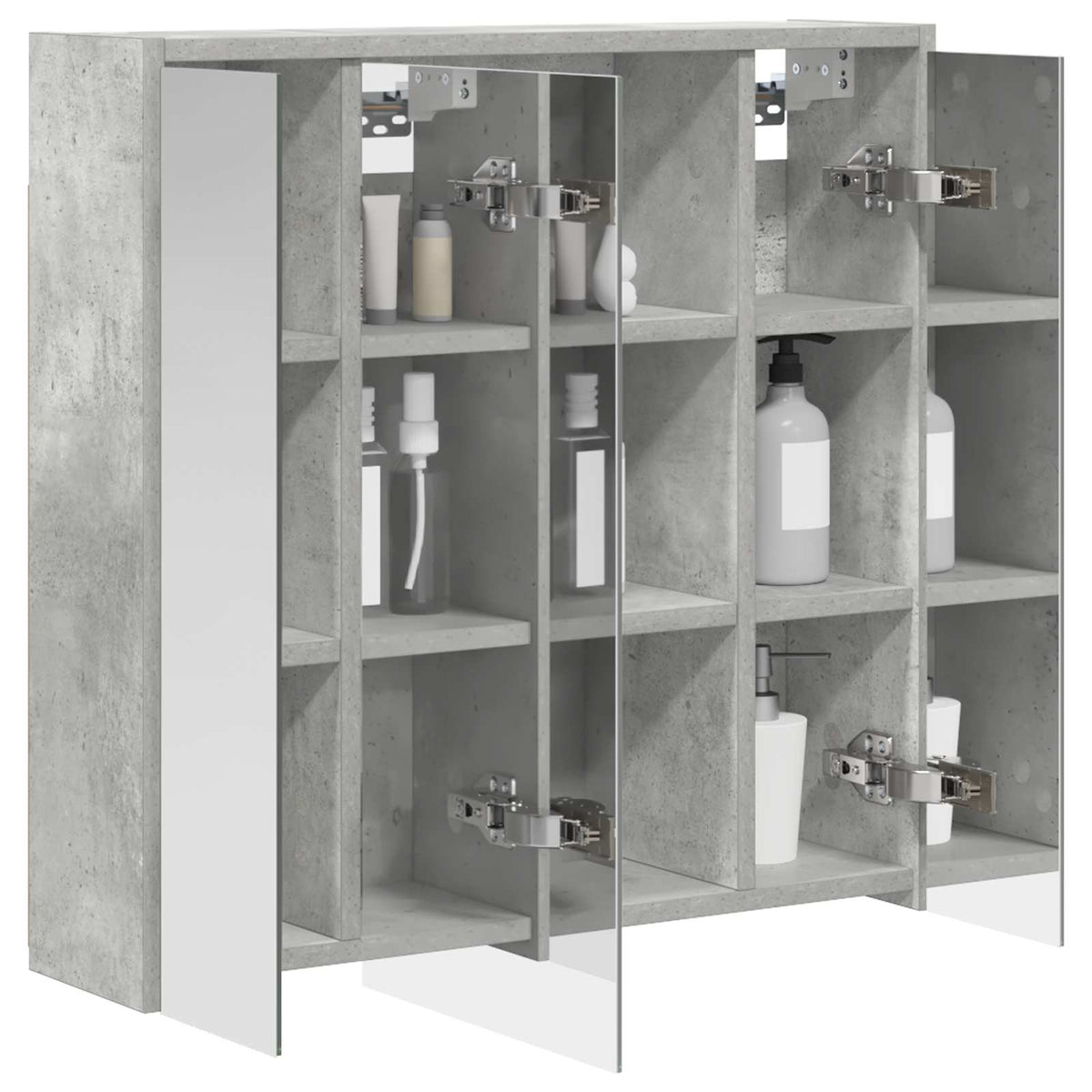 Fürdőszobai tükörszekrény Beton Szürke 63,5 x 16 x 62,5 cm