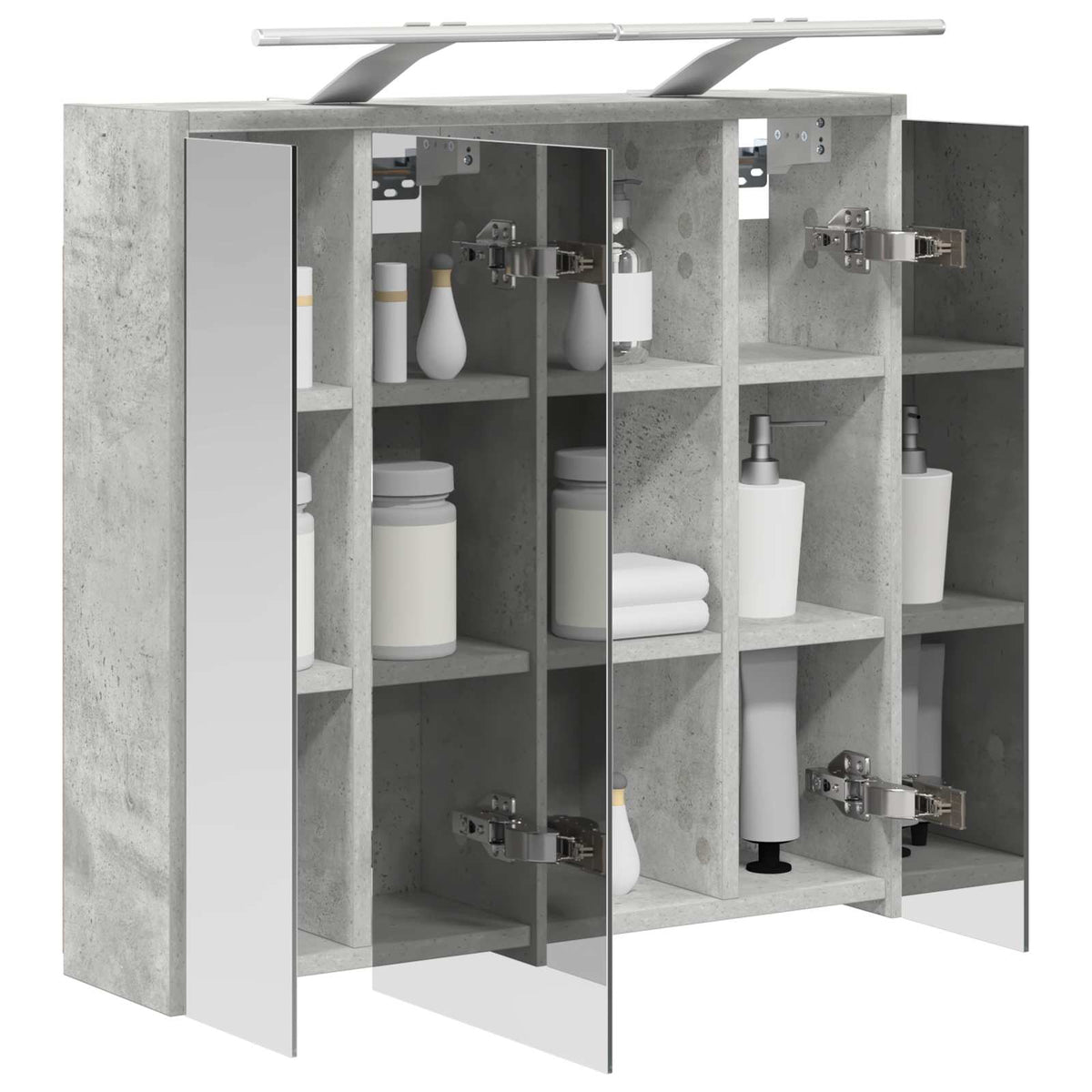 Fürdőszobai tükörszekrény Beton Szürke 63,5 x 16 x 62,5 cm