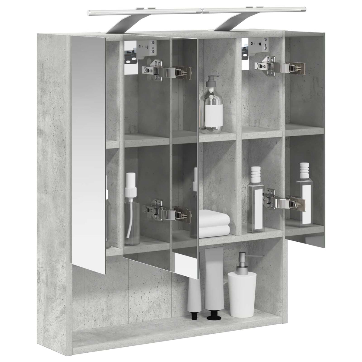 Fürdőszobai tükörszekrény Beton Szürke 60 x 14.5 x 70 cm