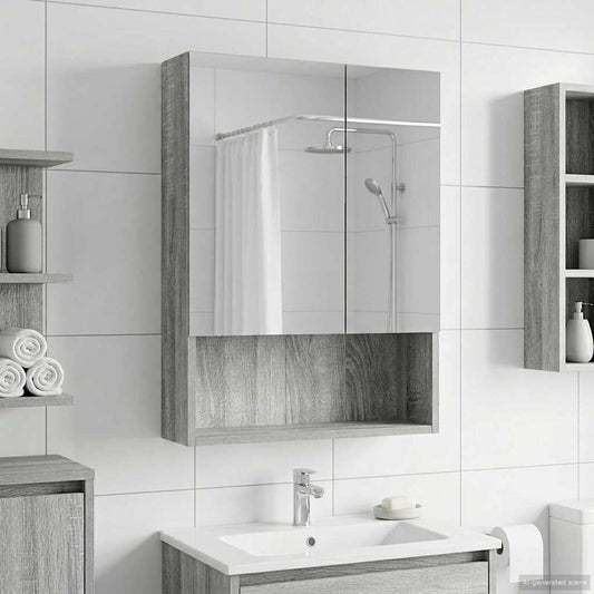 Fürdőszobai tükörszekrény Szürke Sonoma 50 x 14,5 x 70 cm