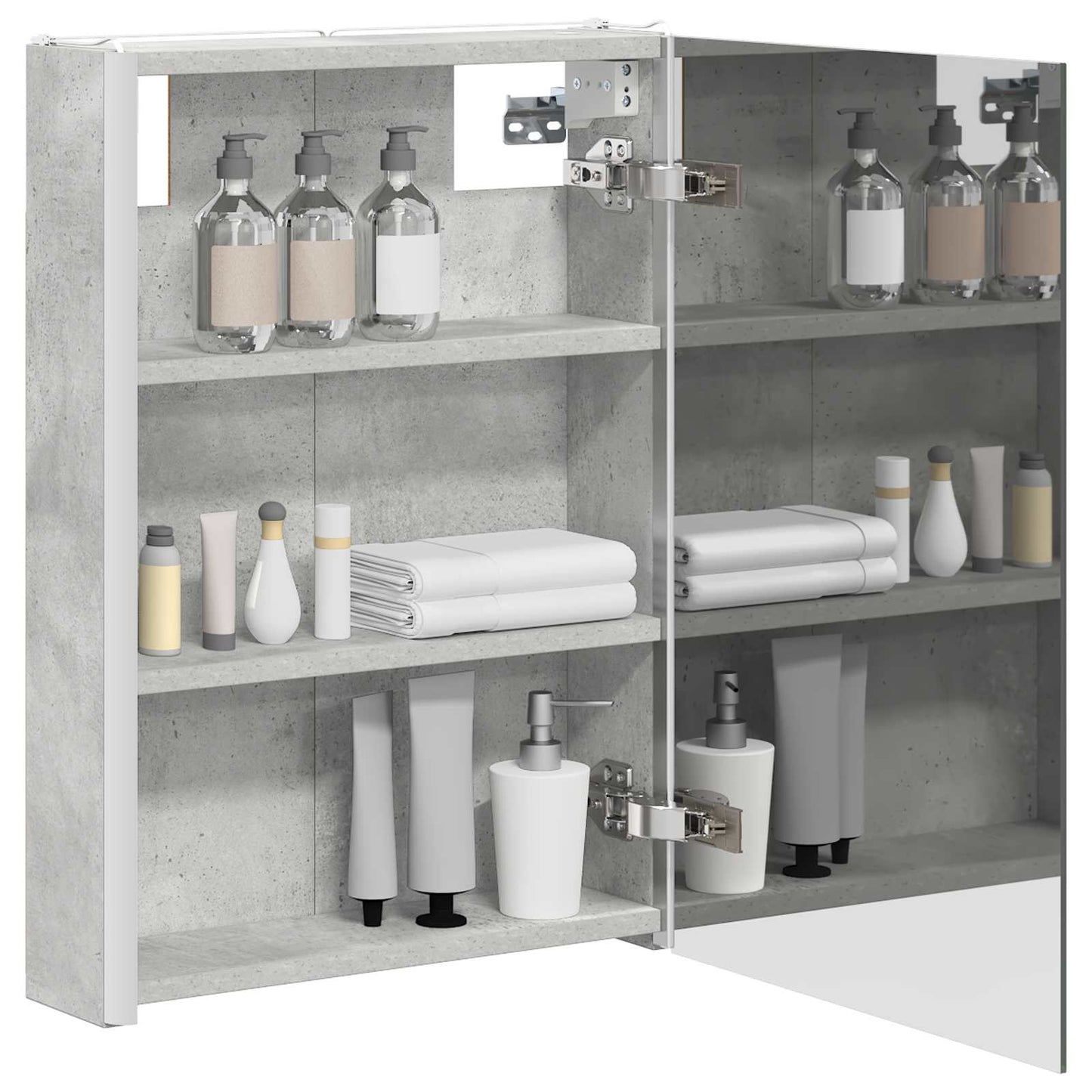 Fürdőszobai tükörszekrény Beton Szürke 43 x 11,5 x 60,5 cm