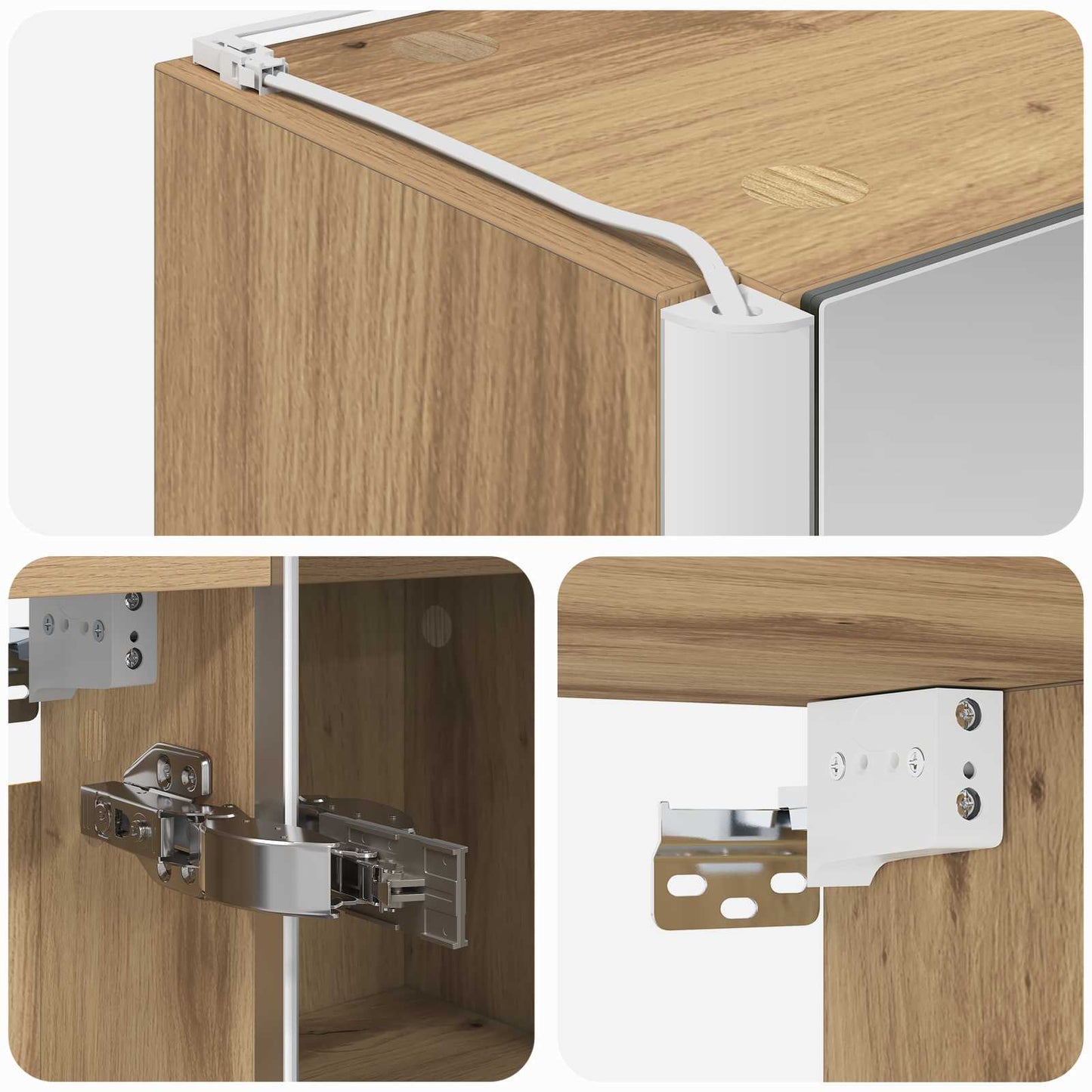 Fürdőszobai tükörszekrény Művészi tölgy 53,5 x 15,5 x 70 cm