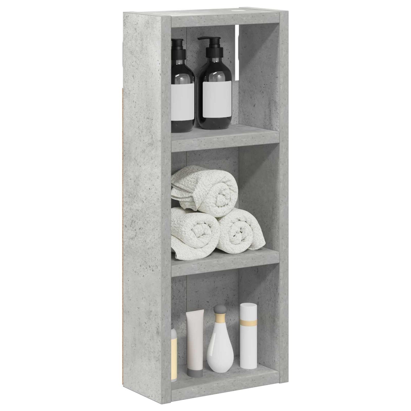Fürdőszobai faliszekrény polcokkal Beton Szürke 20 x 10 x 50 cm