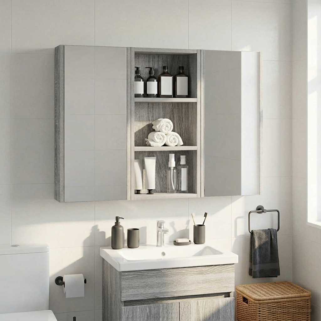 Fürdőszobai faliszekrény Szürke Sonoma 30 x 10 x 60,5 cm
