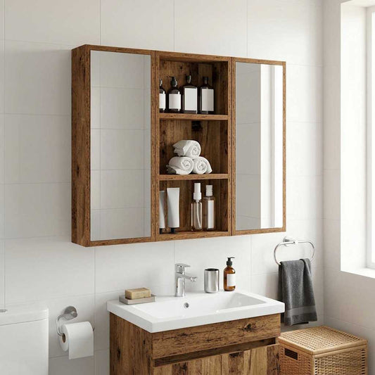 Fürdőszobai faliszekrény Öreg fa 30 x 10 x 60,5 cm Mérnöki fa