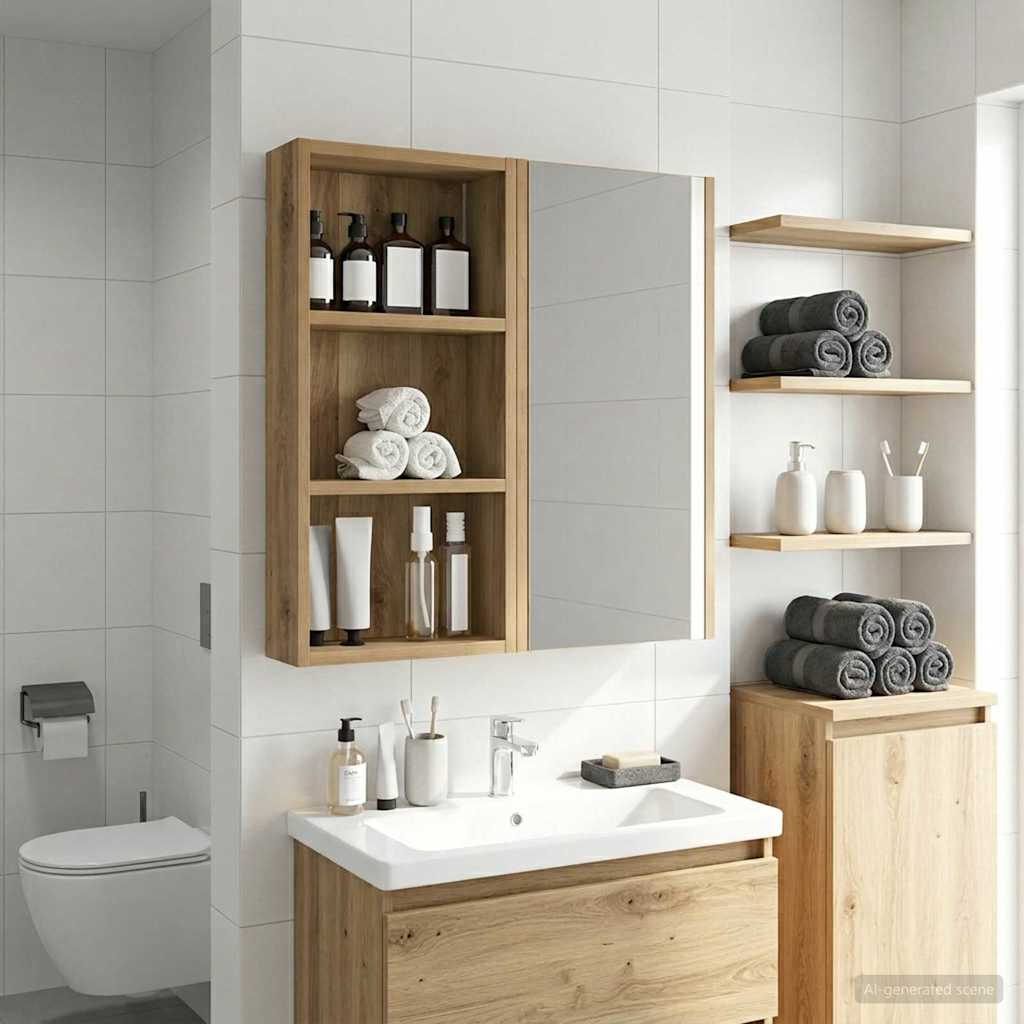 Fürdőszobai faliszekrény Művészi tölgy 30 x 10 x 60,5 cm