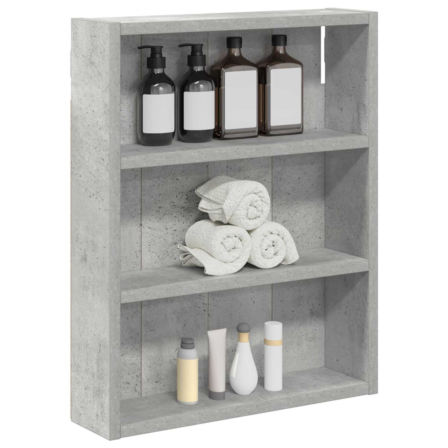 Fürdőszobai faliszekrény polcokkal Beton Szürke 40 x 10 x 50 cm