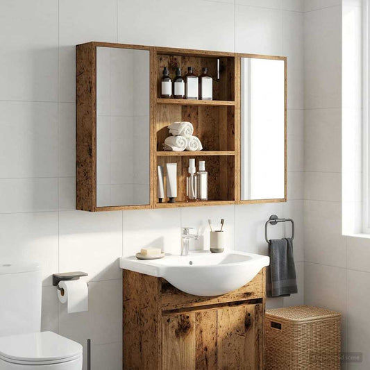 Fürdőszobai faliszekrény Öreg fa 40 x 10 x 60,5 cm Mérnöki fa