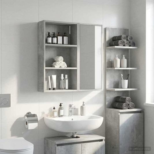 Fürdőszobai faliszekrény polcokkal Beton Szürke 40 x 14 x 70 cm