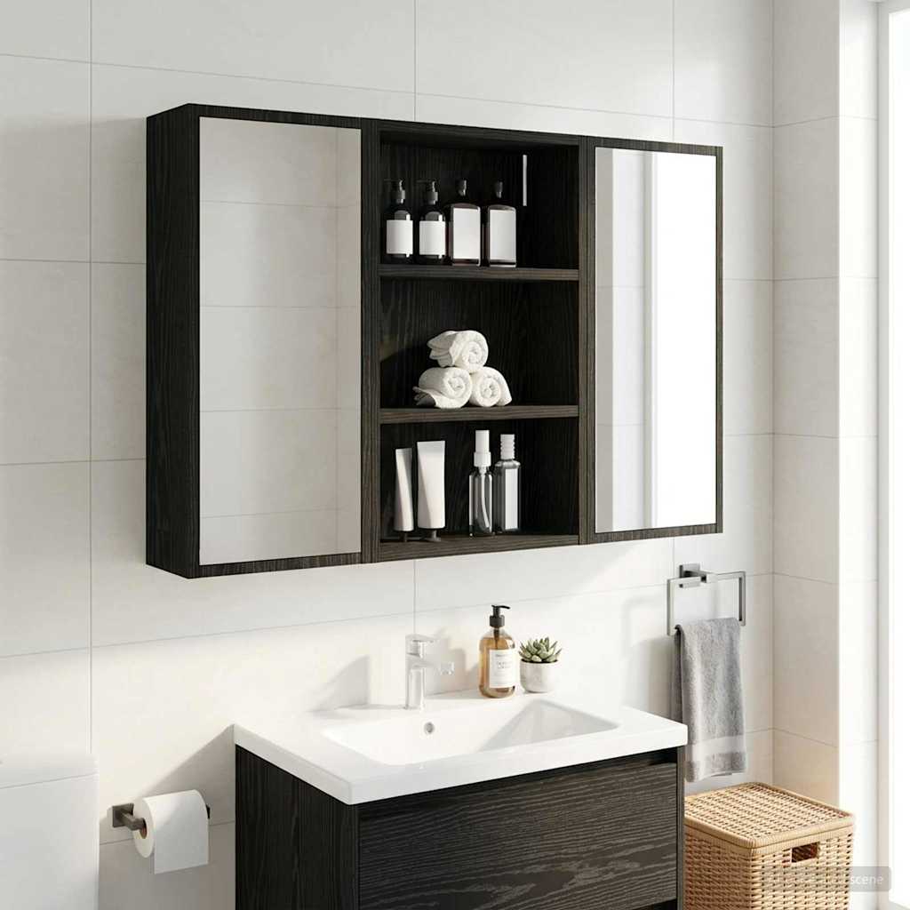 Fürdőszobai faliszekrény Fekete Tölgy 40 x 16 x 62,5 cm