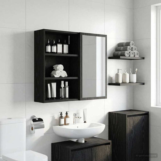Fürdőszobai faliszekrény Fekete Tölgy 40 x 16 x 62,5 cm