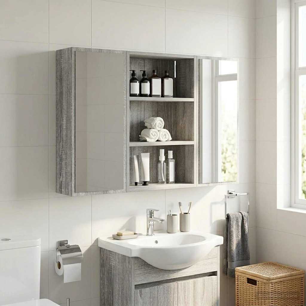 Fürdőszobai faliszekrény Szürke Sonoma 40 x 16 x 62,5 cm