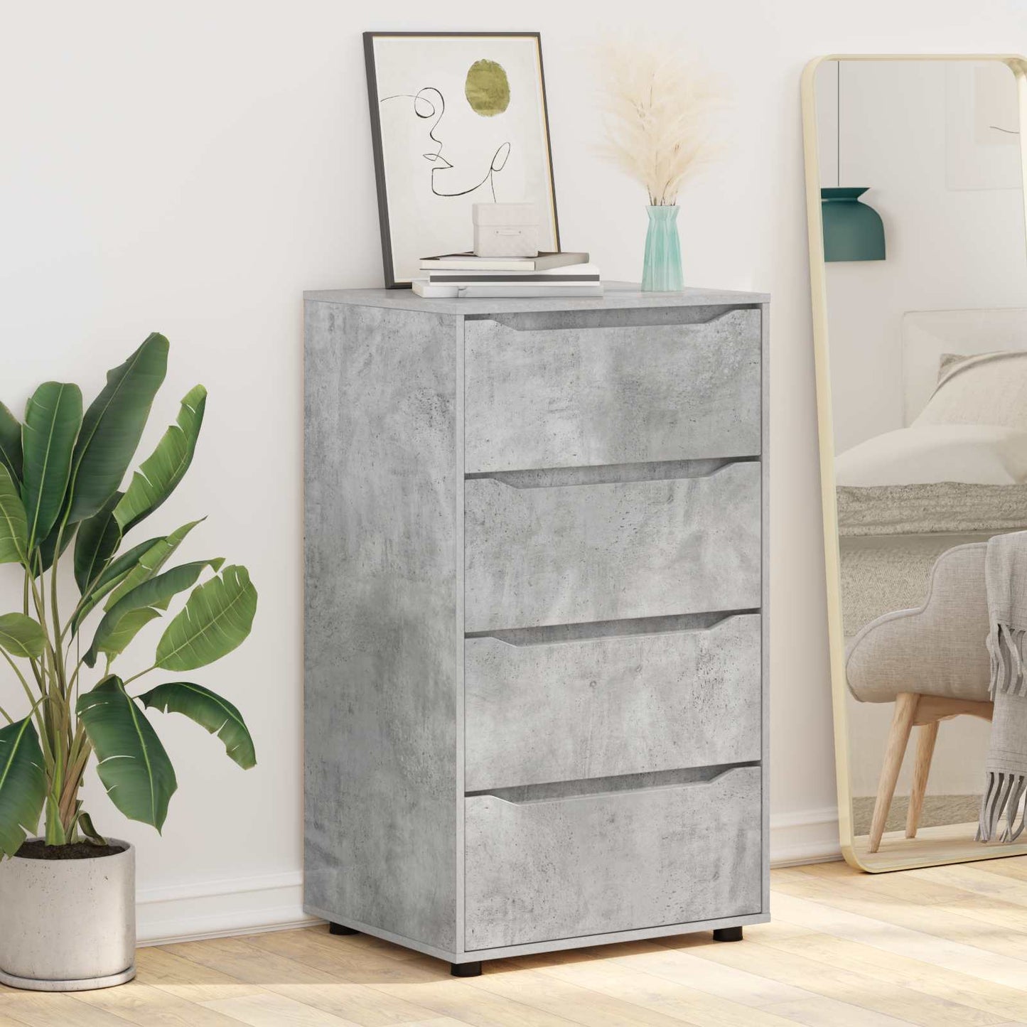 Tároló szekrények 60 x 48 x 105 cm Szerelt Fa Beton Szürke