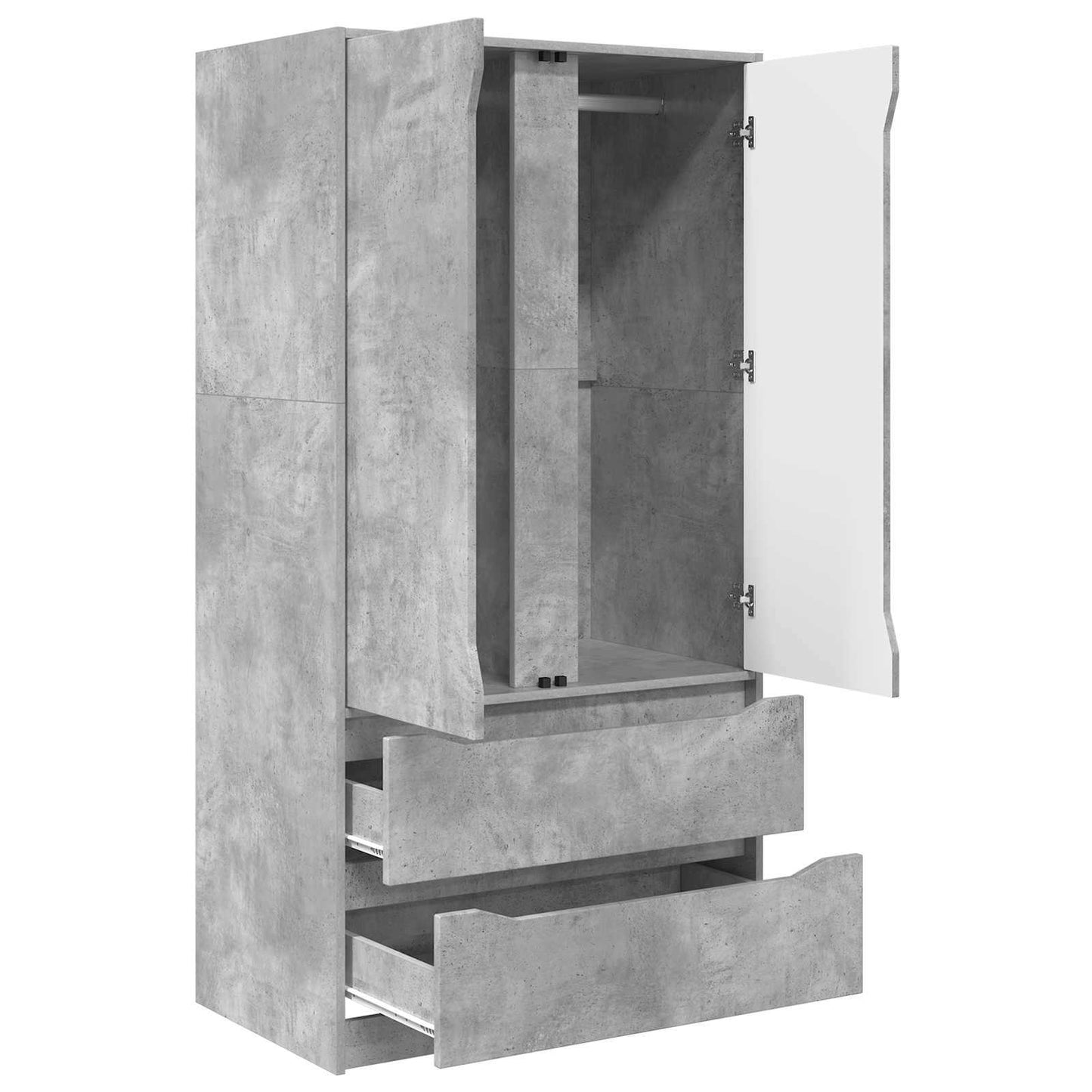 Ruhásszekrény Beton Szürke 79,5 x 49 x 156 cm Mérnöki fa