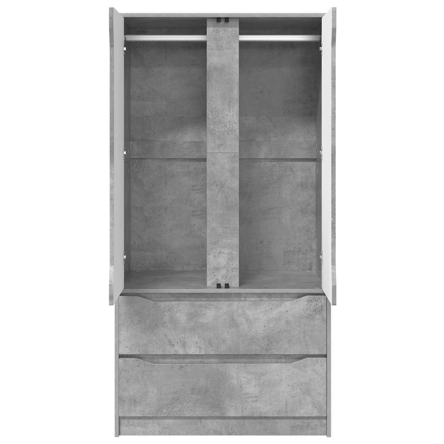 Ruhásszekrény Beton Szürke 79,5 x 49 x 156 cm Mérnöki fa