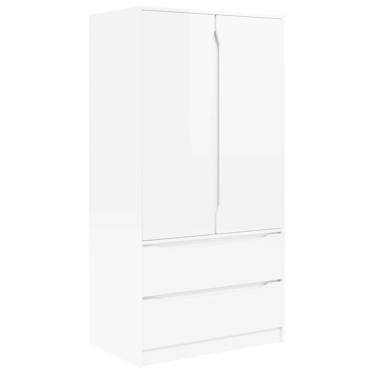 Ruhásszekrény Magasfényű Fehér 79,5 x 49 x 156 cm Mérnöki fa