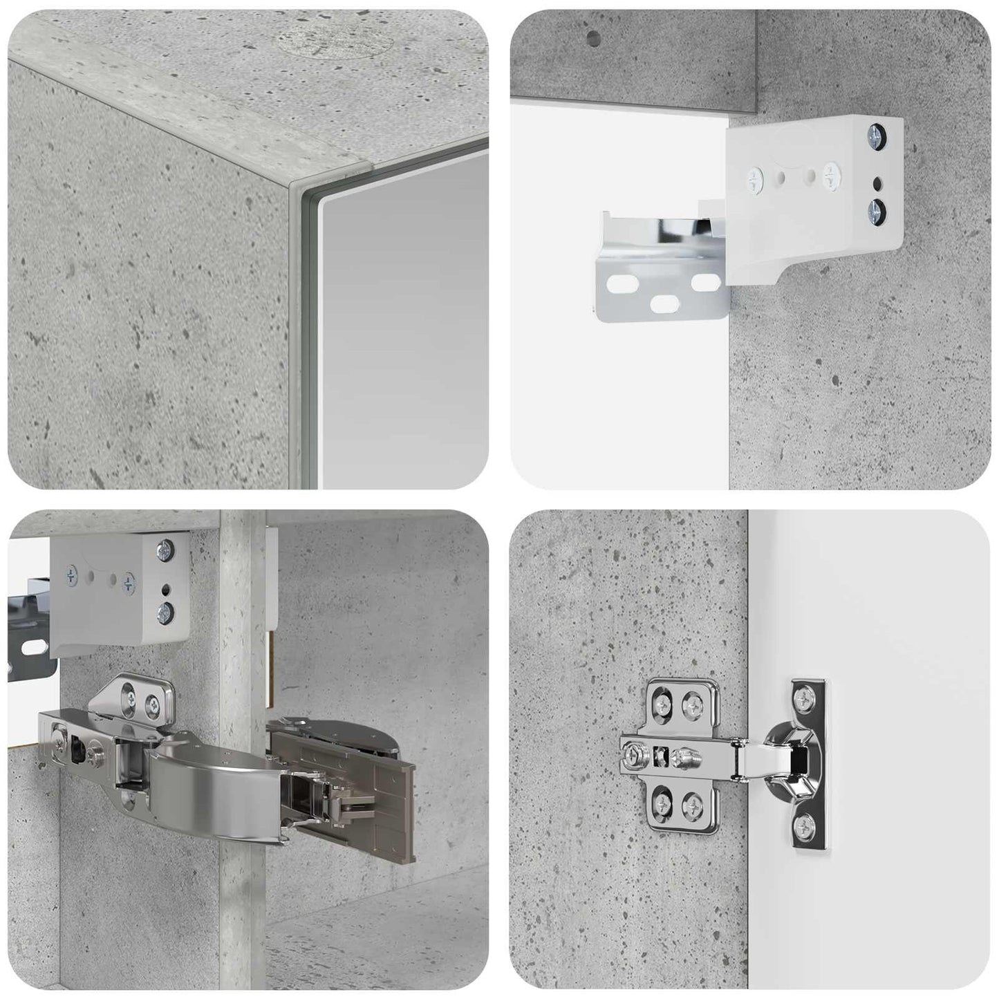 Fürdőszobai Szekrény Szett 5 db Betonszürke Szerelt Fa