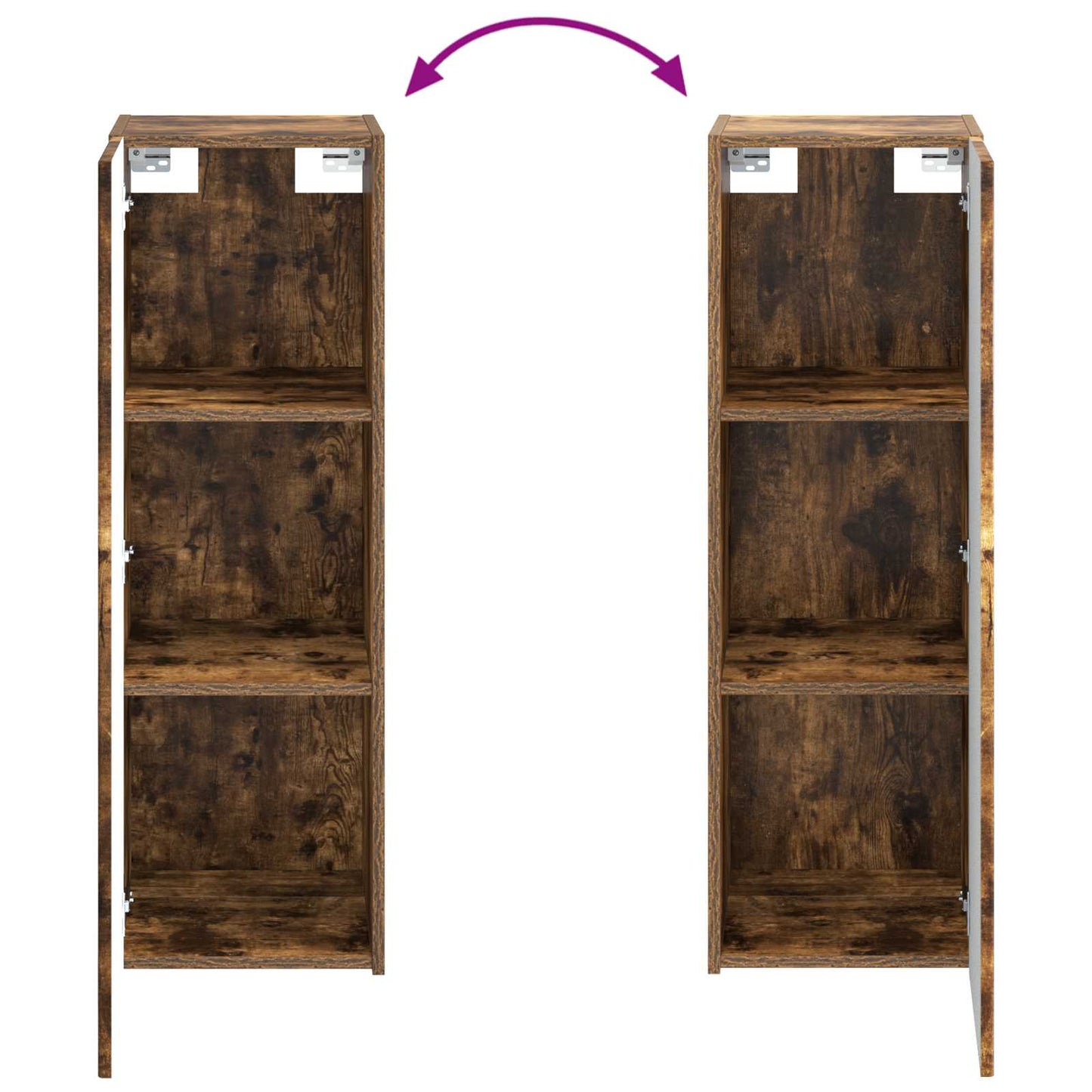 Fürdőszoba bútor szett 4 db Füstös Tölgy Szerelt fa és Üveg