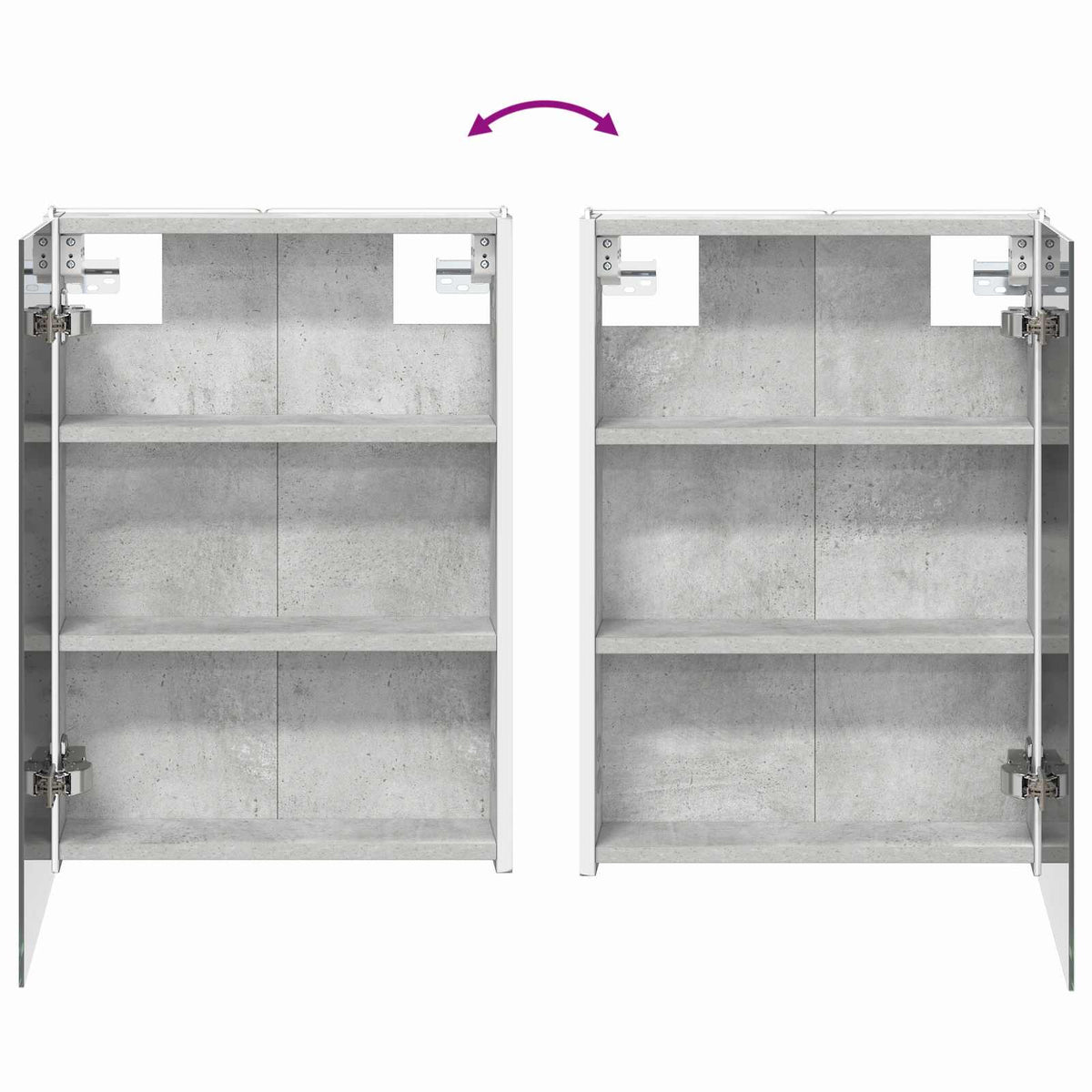 Fürdőszoba bútor szett 4 db Betonszürke Szerelt fa és Üveg