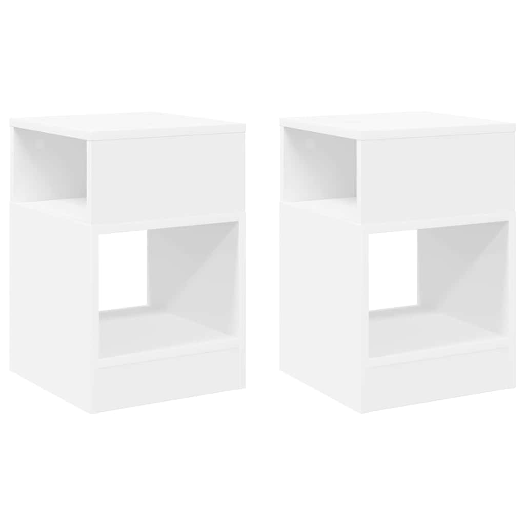 Végasztal 2 pcs Fehér 30,5 x 30 x 45 cm Faanyag