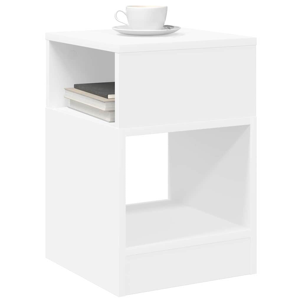 Végasztal 2 pcs Fehér 30,5 x 30 x 45 cm Faanyag