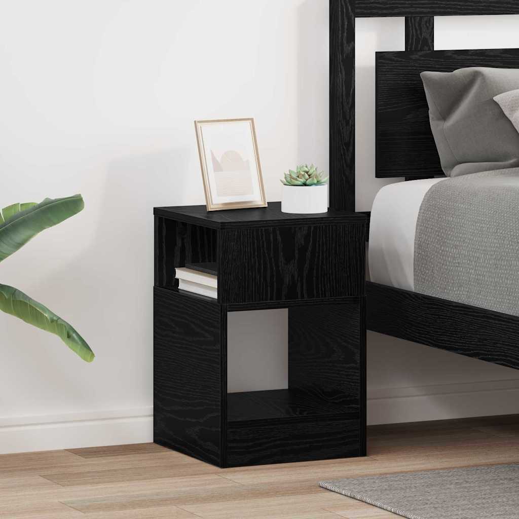 Végasztal 2 db Fekete tölgy 30,5 x 30 x 45 cm Szerelt Fa