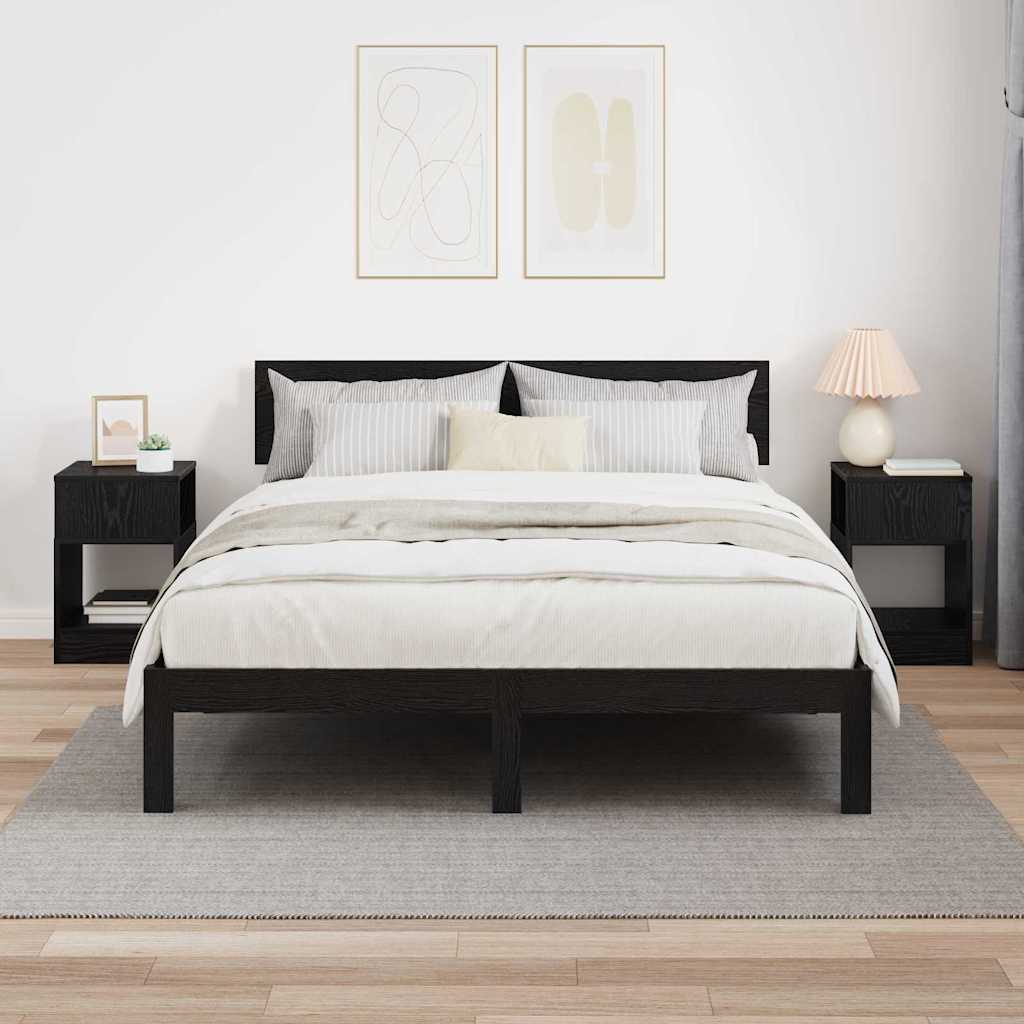 Végasztal 2 db Fekete tölgy 30,5 x 30 x 45 cm Szerelt Fa