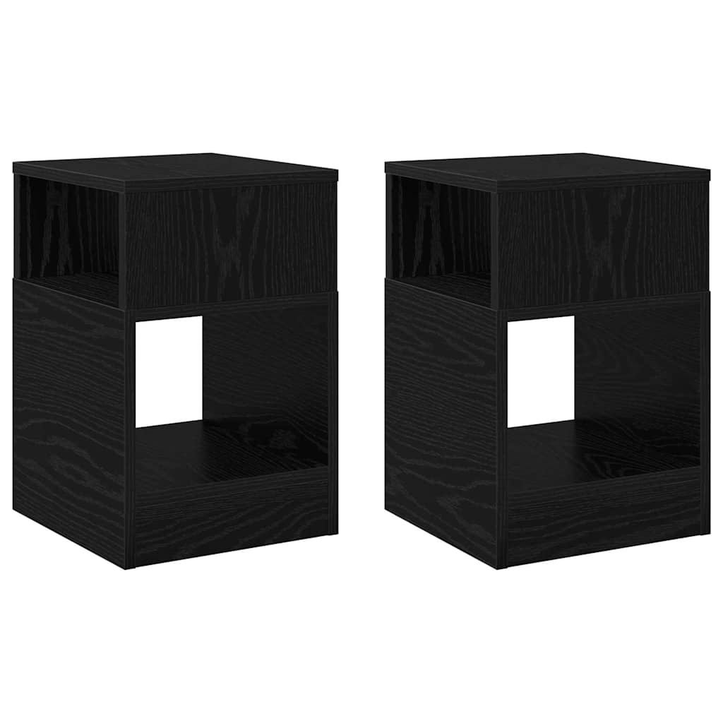 Végasztal 2 db Fekete tölgy 30,5 x 30 x 45 cm Szerelt Fa