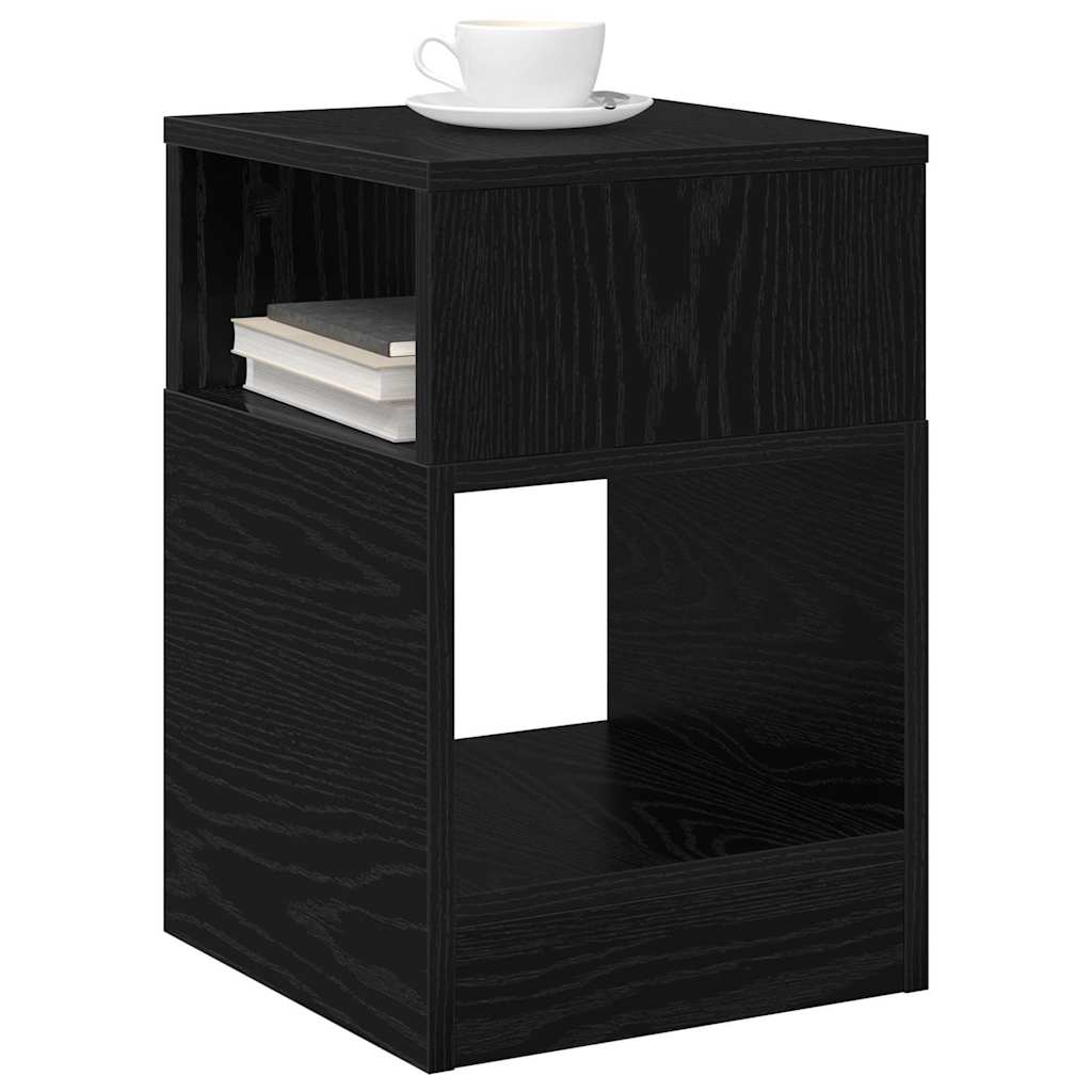 Végasztal 2 db Fekete tölgy 30,5 x 30 x 45 cm Szerelt Fa