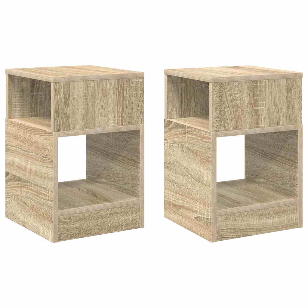 Végasztal 2 db Sonoma tölgy 30,5 x 30 x 45 cm Szerelt Fa