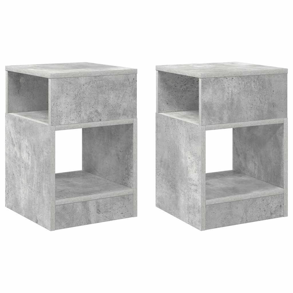 Végasztal 2 db Beton Szürke 30,5 x 30 x 45 cm Szerelt Fa