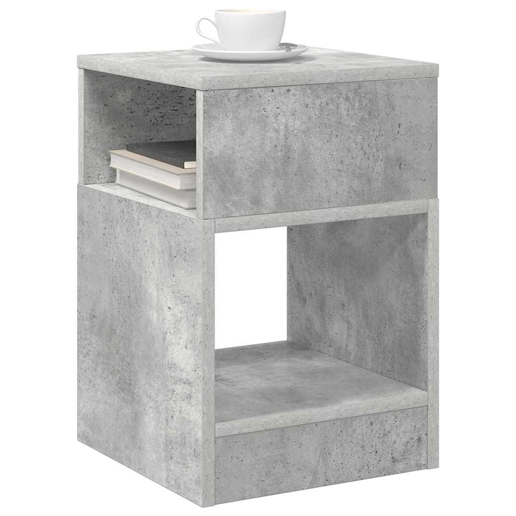 Végasztal 2 db Beton Szürke 30,5 x 30 x 45 cm Szerelt Fa