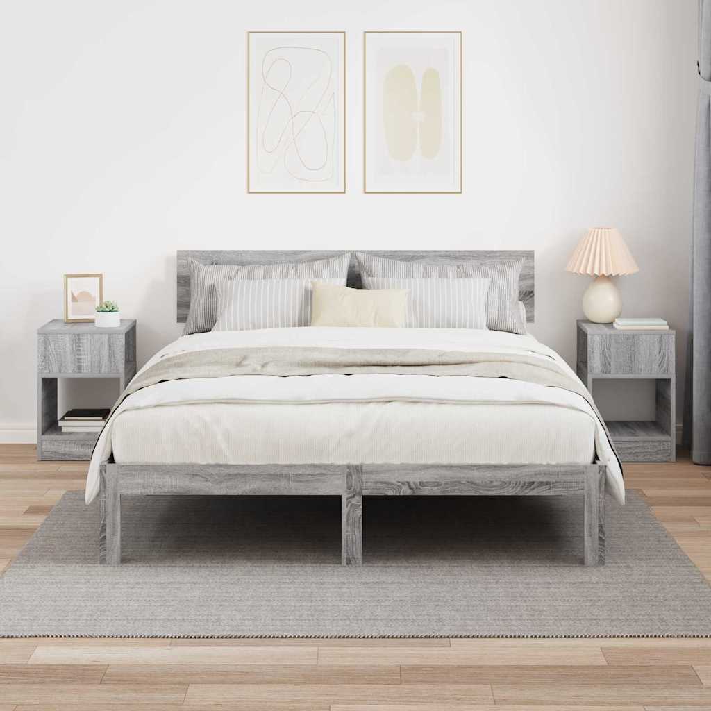 Végasztal 2 db Szürke Sonoma 30,5 x 30 x 45 cm Szerelt Fa