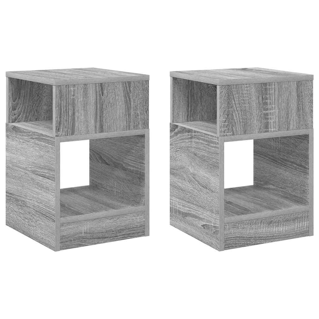 Végasztal 2 db Szürke Sonoma 30,5 x 30 x 45 cm Szerelt Fa