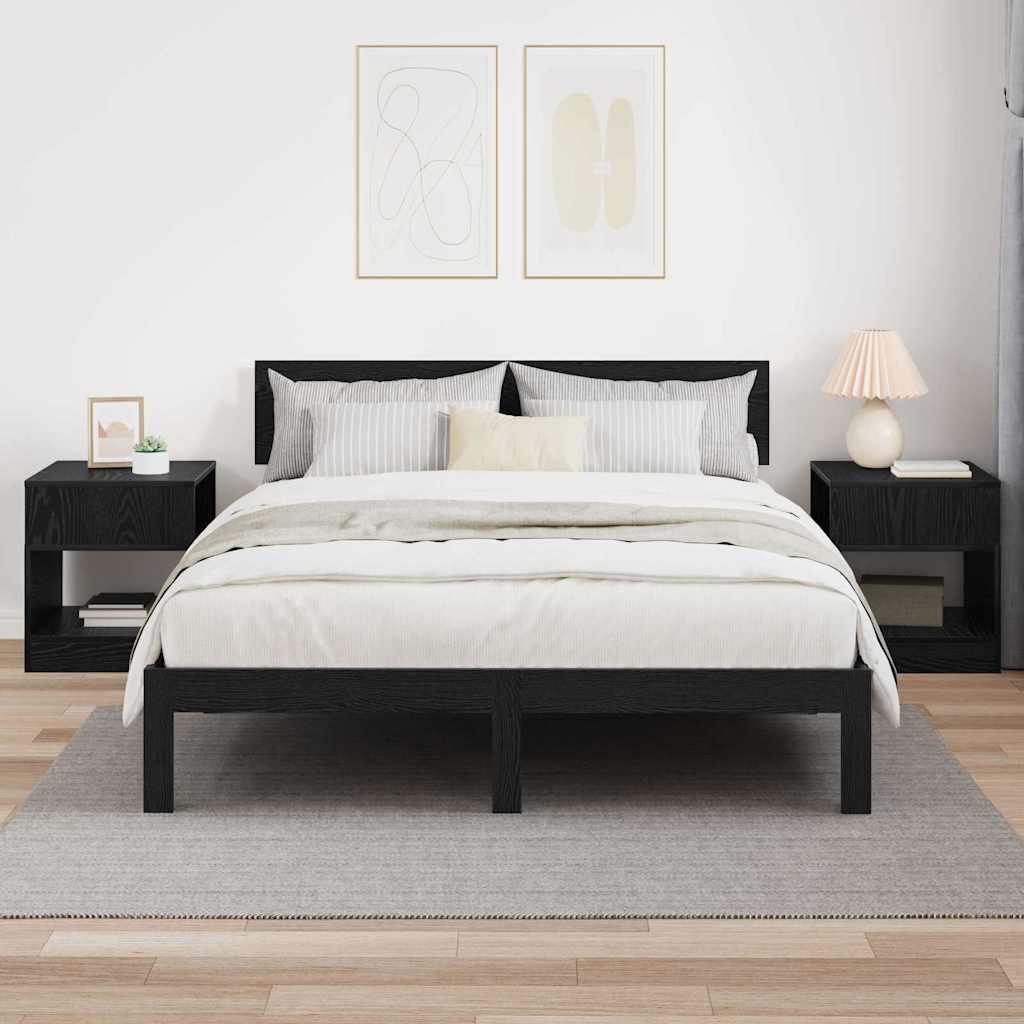 Végasztal 2 db Fekete tölgy 40,5 x 40 x 45 cm Szerelt Fa