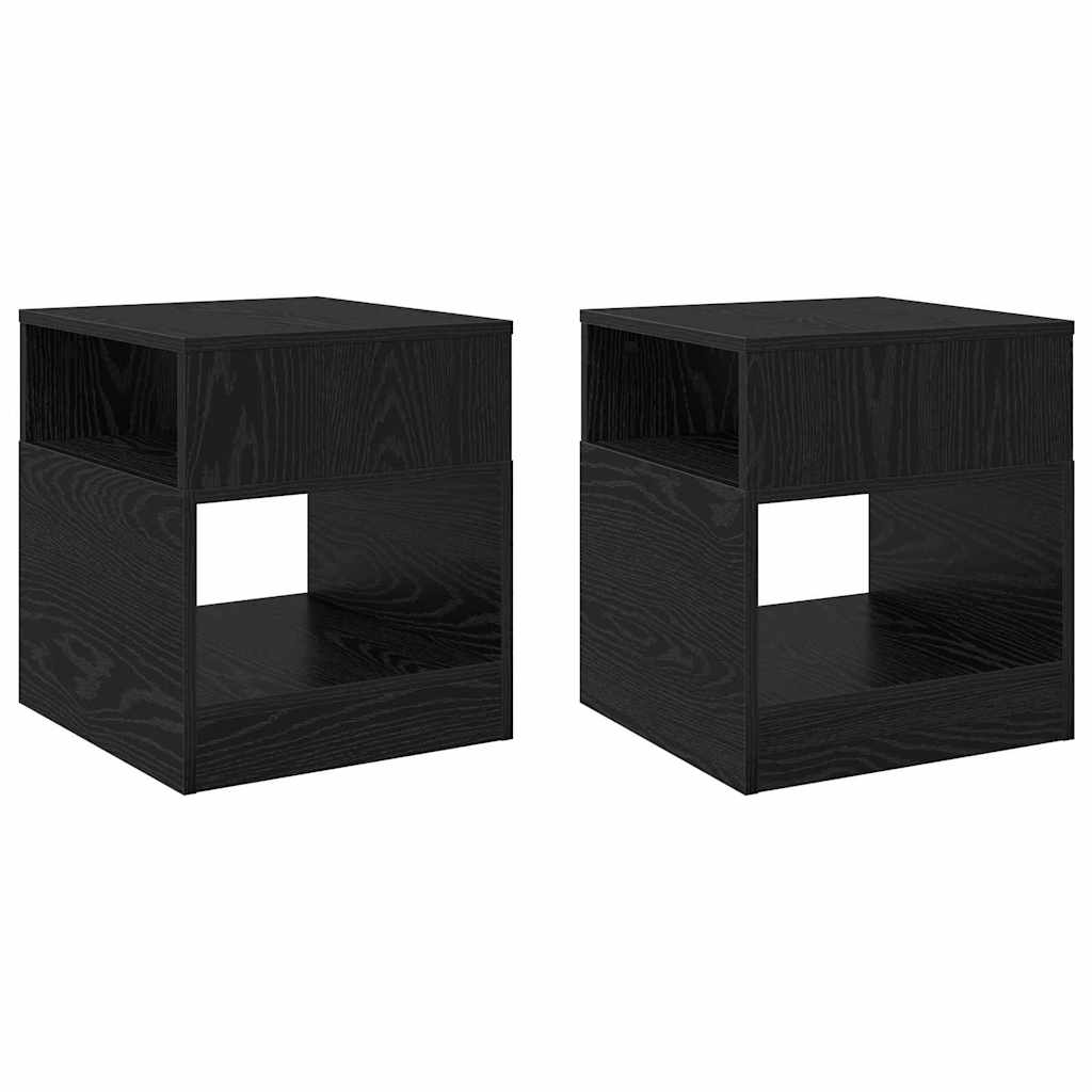 Végasztal 2 db Fekete tölgy 40,5 x 40 x 45 cm Szerelt Fa