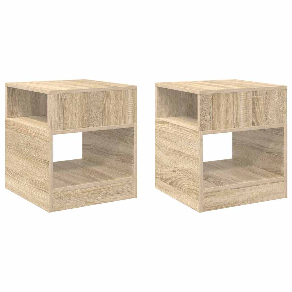 Végasztal 2 db Sonoma tölgy 40,5 x 40 x 45 cm Szerelt Fa