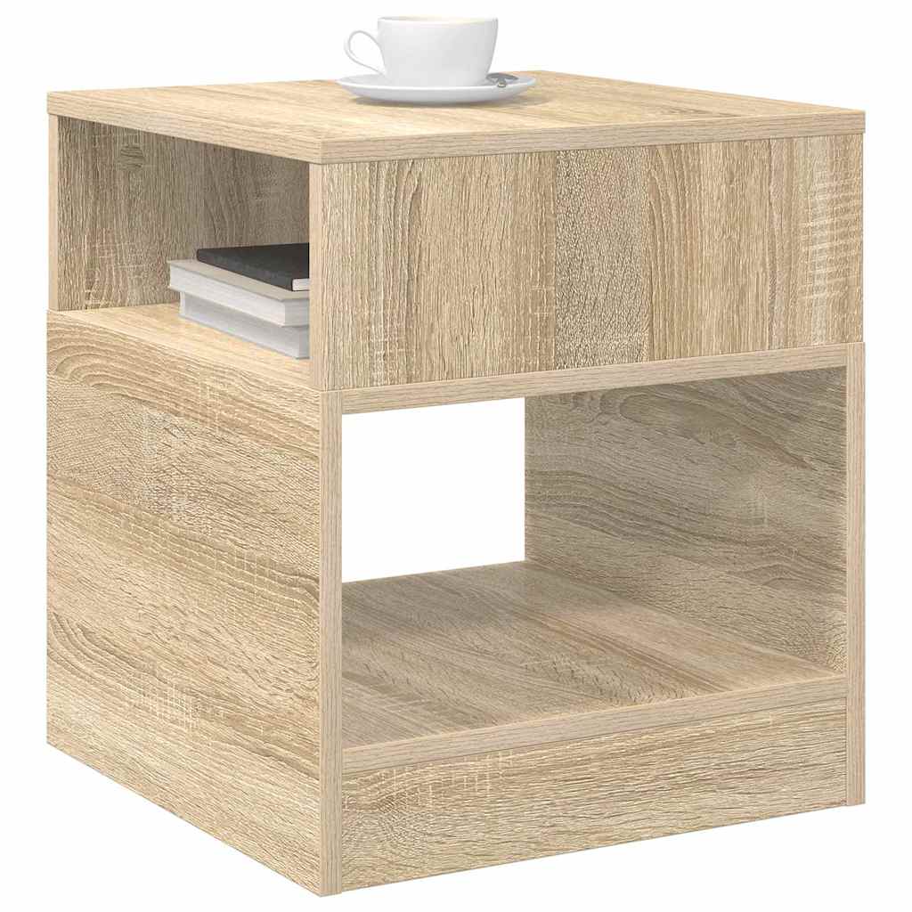 Végasztal 2 db Sonoma tölgy 40,5 x 40 x 45 cm Szerelt Fa