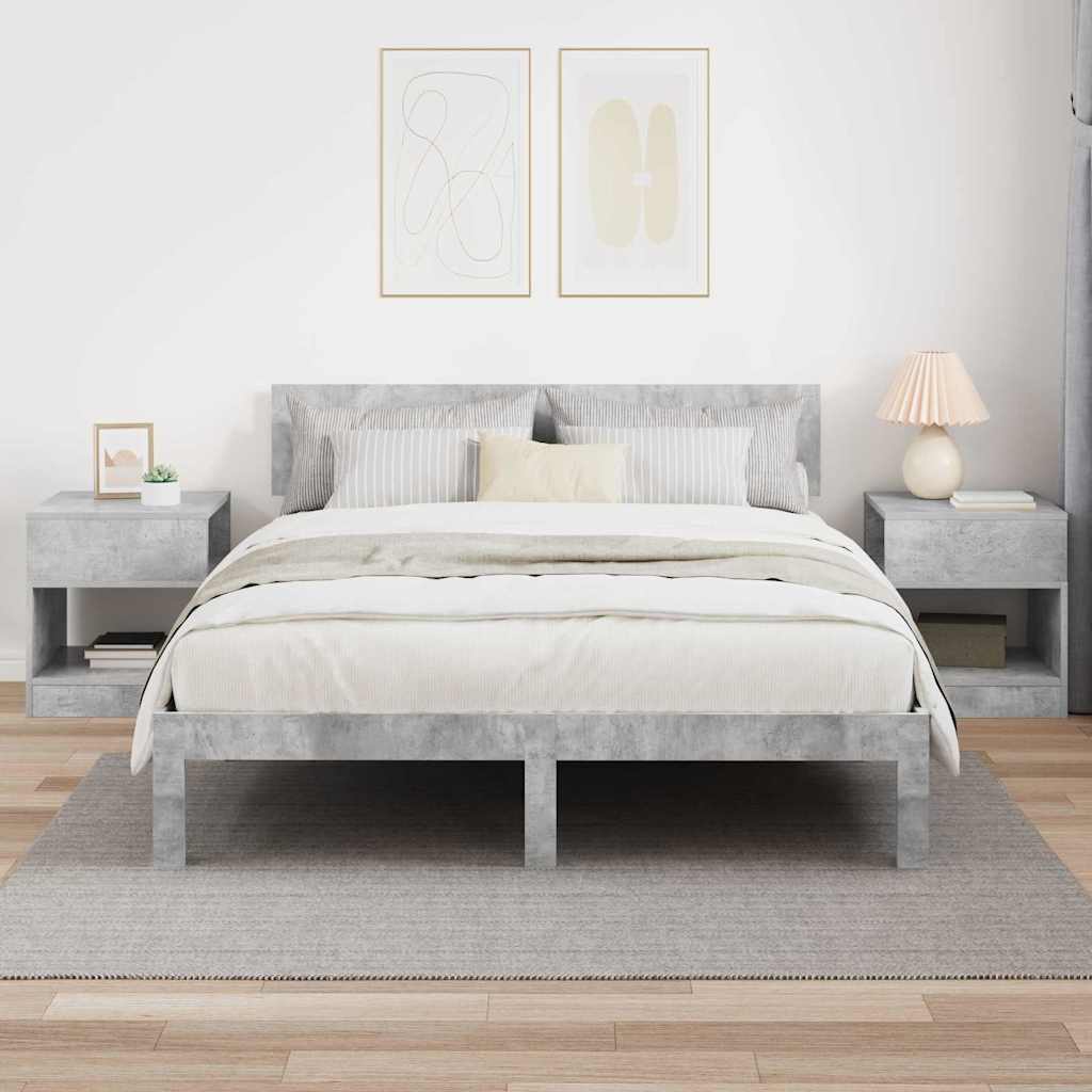 Végasztal 2 db Beton Szürke 40,5 x 40 x 45 cm Szerelt Fa