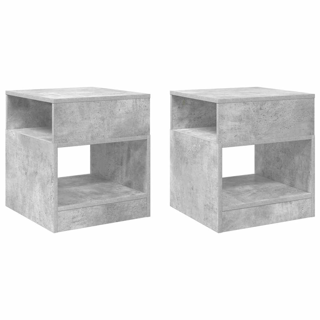 Végasztal 2 db Beton Szürke 40,5 x 40 x 45 cm Szerelt Fa