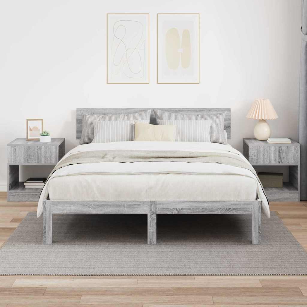 Végasztal 2 db Szürke Sonoma 40,5 x 40 x 45 cm Szerelt Fa