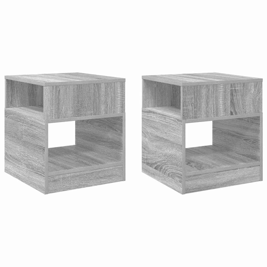 Végasztal 2 db Szürke Sonoma 40,5 x 40 x 45 cm Szerelt Fa