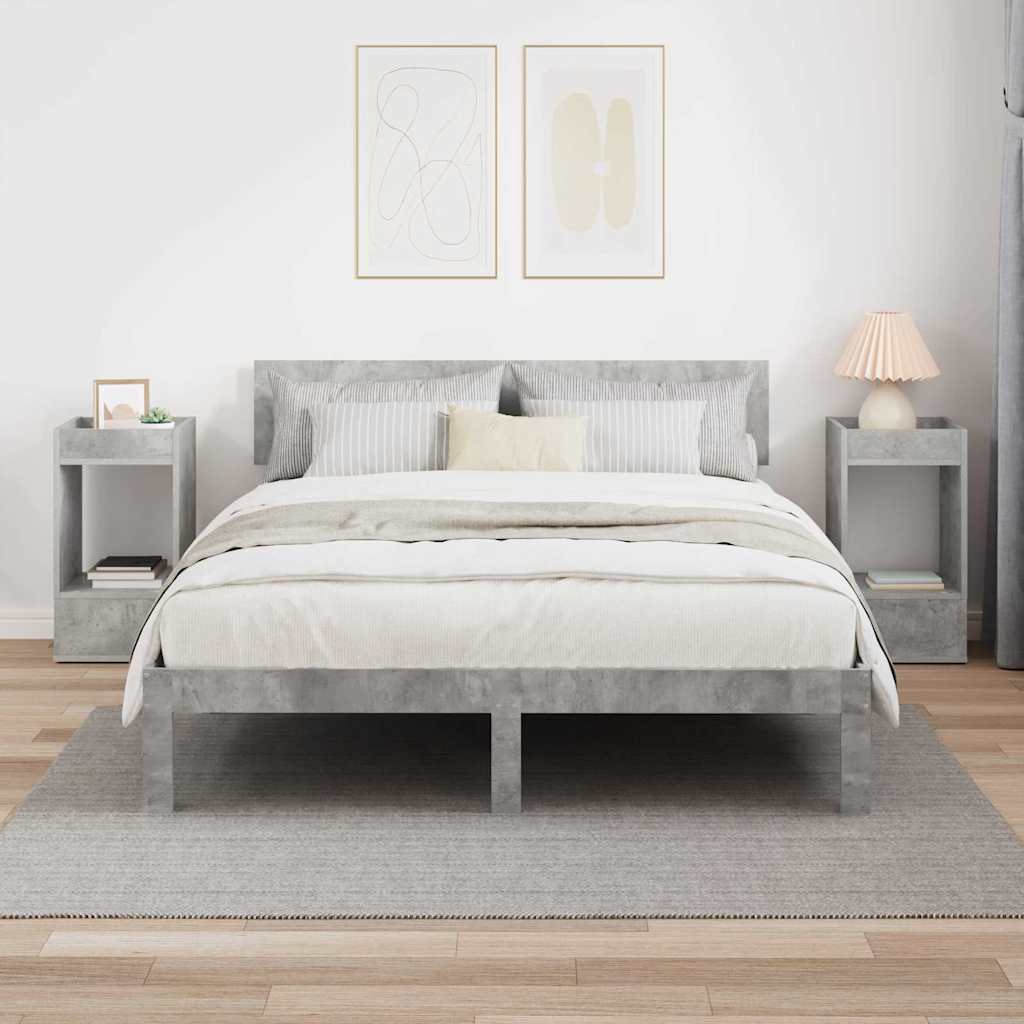 Végasztal 2 pcs Beton Szürke 30 x 30 x 56 cm Faanyag