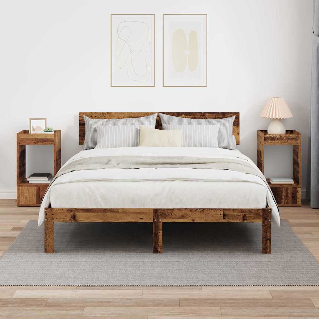 Végasztal 2 db Öreg fa 30 x 30 x 56 cm Szerelt Fa