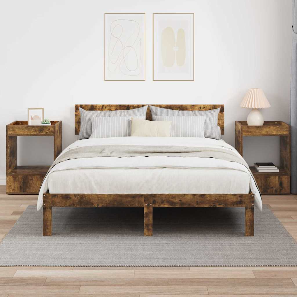 Végasztal 2 db Füstölt tölgy 40 x 40 x 56 cm Szerelt Fa