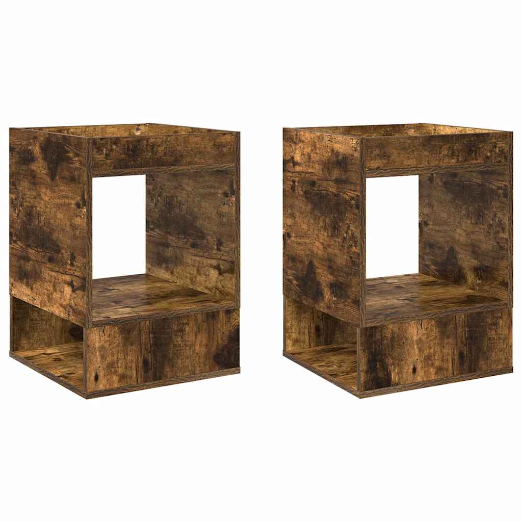 Végasztal 2 db Füstölt tölgy 40 x 40 x 56 cm Szerelt Fa