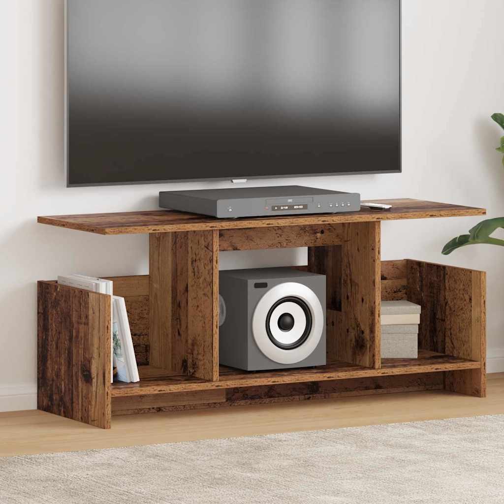 TV állvány 102 x 35 x 45 cm Öreg fa Szerelt Fa
