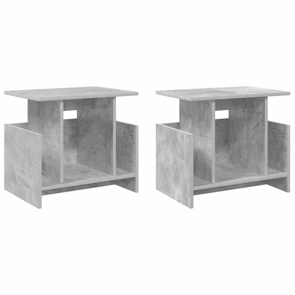 TV állvány 2 pcs Beton Szürke Szerelt Fa
